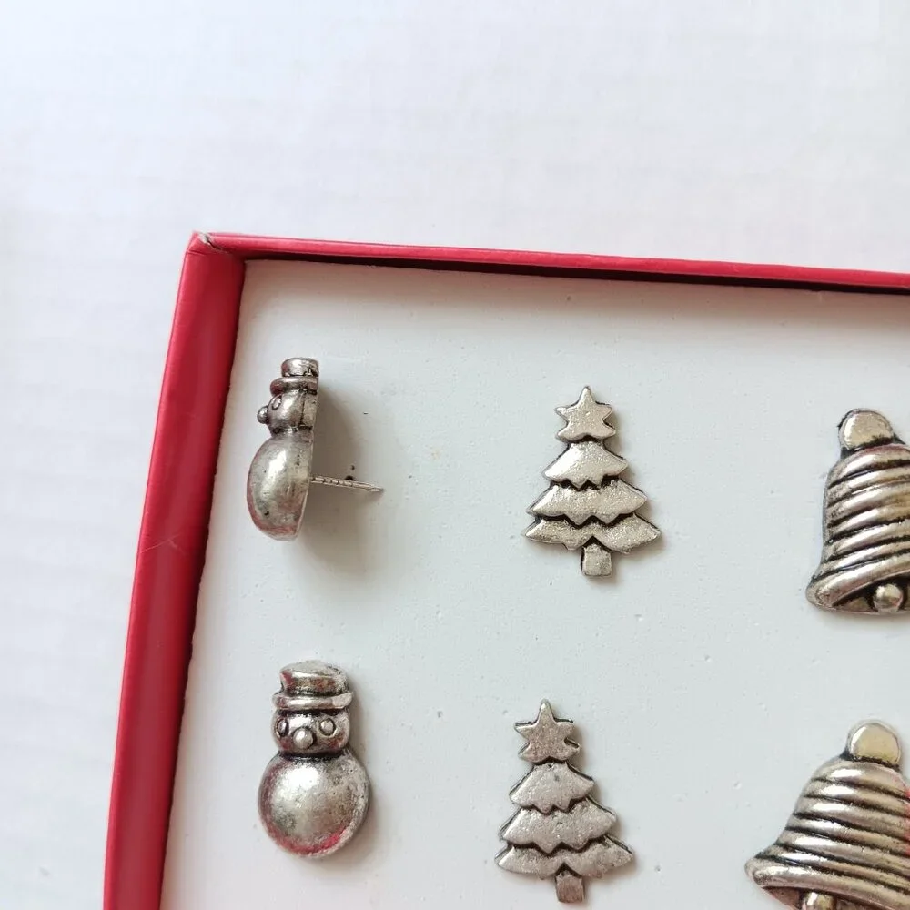 Lot of 2 Pier 1 Pewter Holiday Candle Jewelry Set of 6 And Drink Charms Set of 6